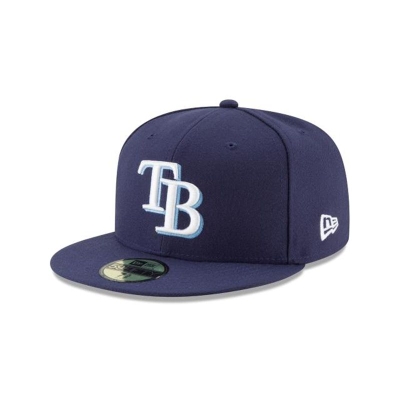 Blue Tampa Bay Rays Hat - New Era MLB Authentic Collection 59FIFTY Fitted Caps USA4015923